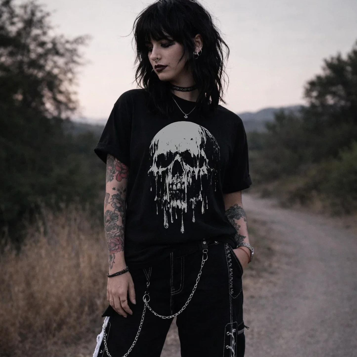 Melting Skull T Shirt