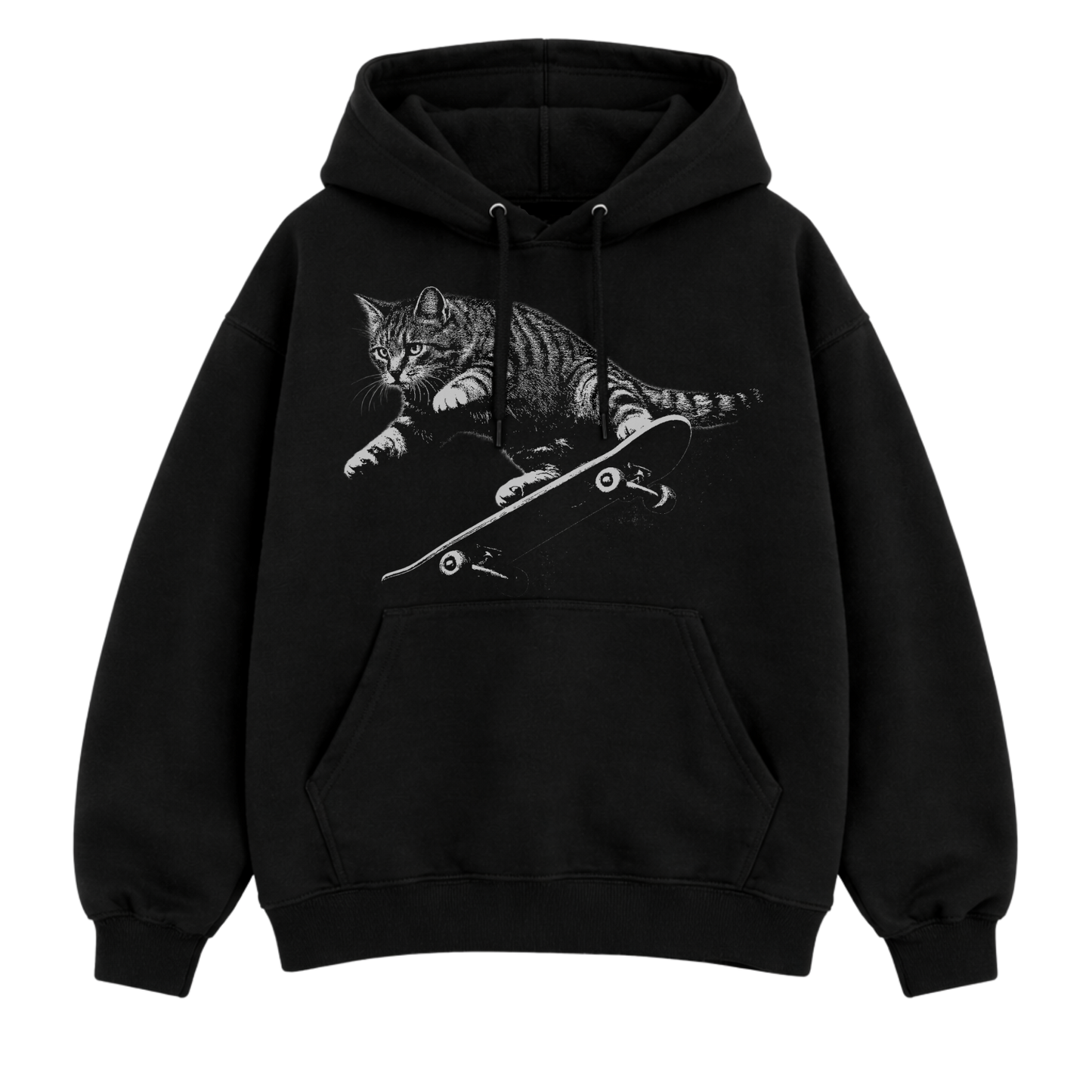 Skateboarding Cat Hoodie
