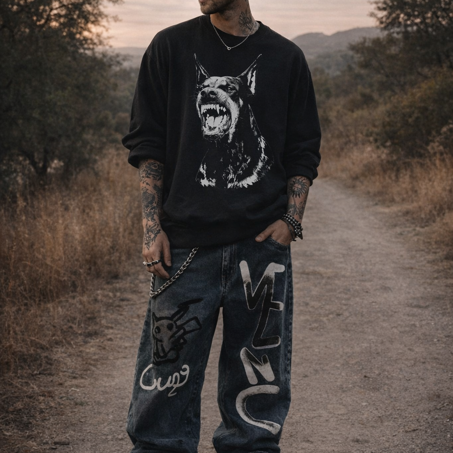 Doberman B/W T Shirt