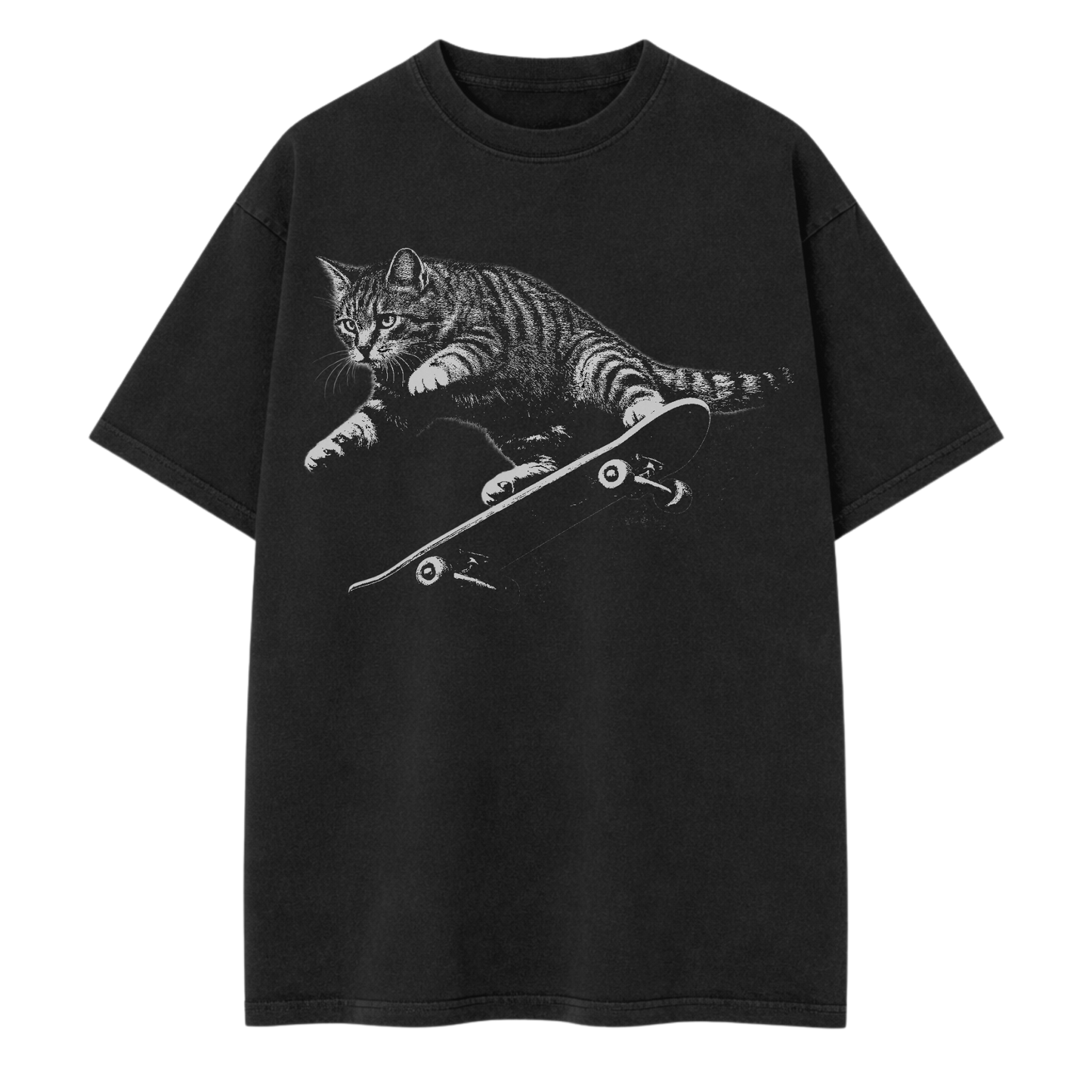 Skateboarding Cat T Shirt
